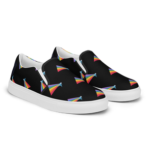 Our PRIDE Women’s Slip-On Canvas Shoes (Black Background)